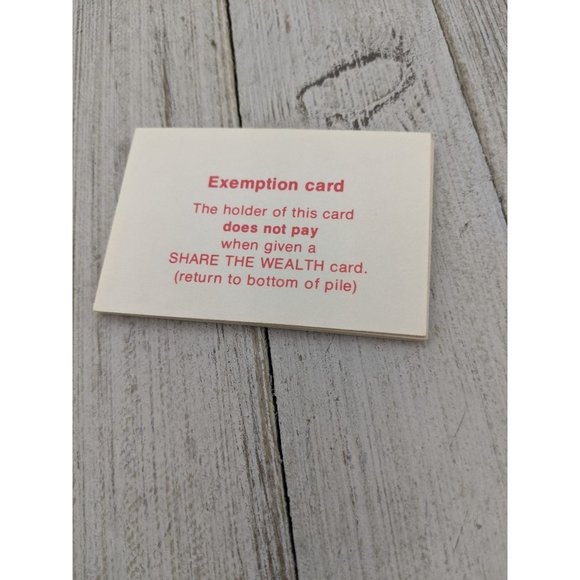 The Game of Life Replacement Parts 1979 Share the Wealth Exemption Cards - Picture 2 of 5